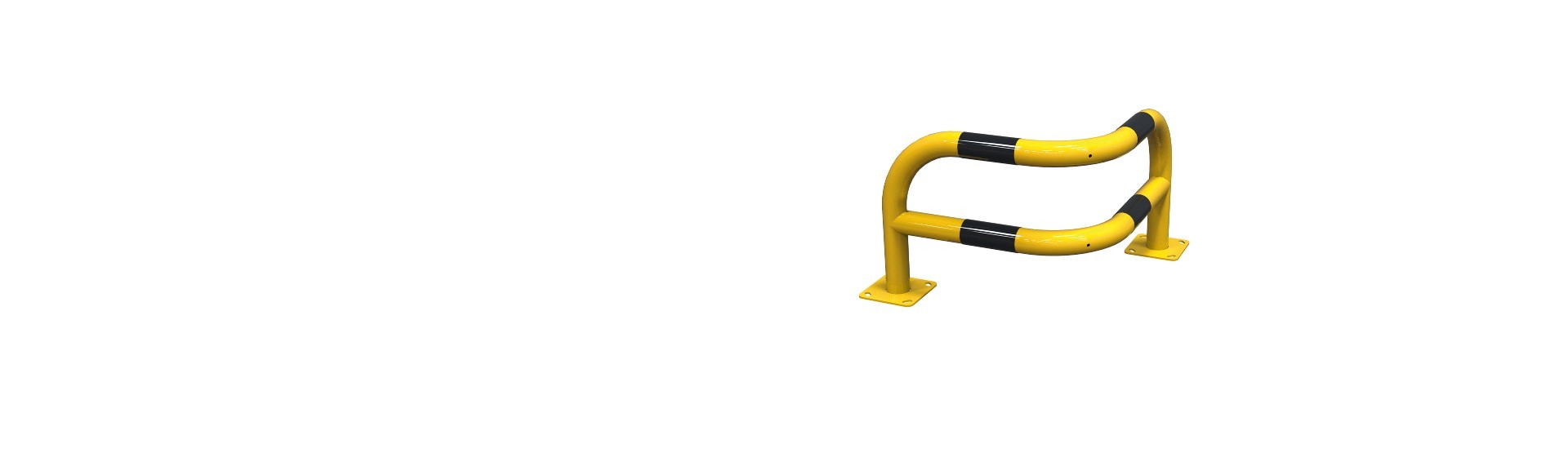 Pour protéger les angles des bâtiments ou les machines des mauvaises manœuvres des véhicules.  Arceau d'angle renforcé à 2 pieds